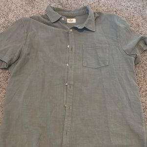 Men's Marine Layer Green Short Sleeve Shirt Size Large
